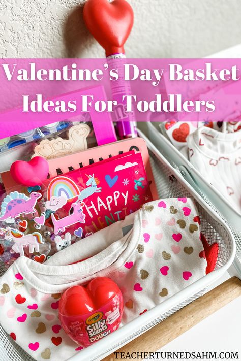 Check out how I put together these Valentine baskets for my 3 year old & 1.5 year old daughters! Toddler Valentine Gifts, Valentine Gifts For Girls, Valentines Day Baskets, Valentine Gift Baskets, Valentine Baskets, Valentine's Day Gift Baskets, Toddler Boy Gifts, Valentine Gifts For Kids, Toddler Girl Gifts