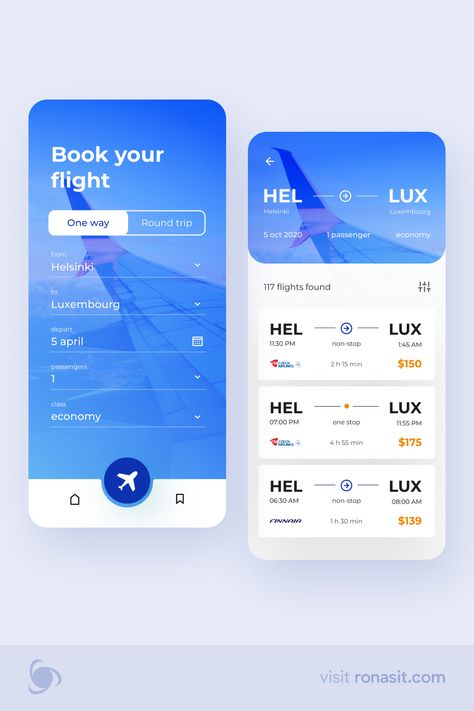 Flight Ticket Design, Airplane App, Booking App Design, Airport Ticket, Flight Booking App, Flight App, Ui Design Mobile, E Ticket, Travel Flight