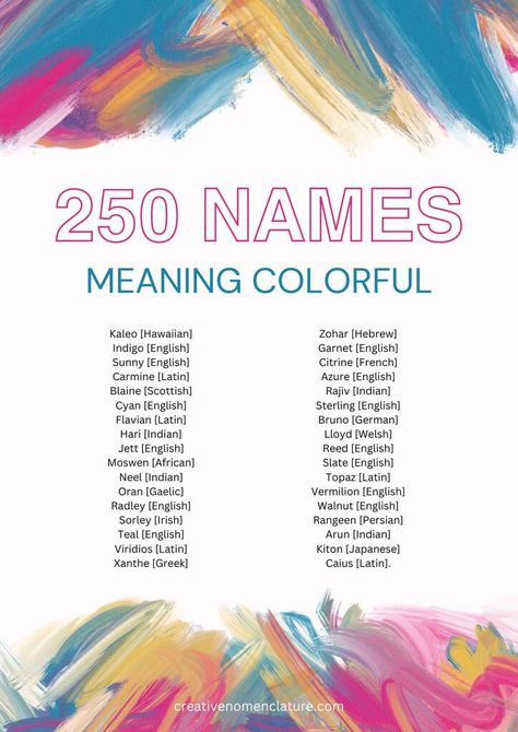 250 Names Meaning Colorful (Including Meanings) - Creative Nomenclature Norse Names, Greek Meaning, Names Meaning, French Names, Greek Names, Unisex Name, Names Baby, Blue Dye, Red Gemstones