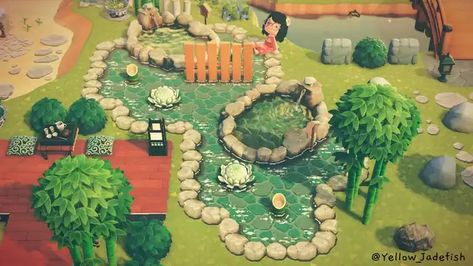 CommentsSaveShare Zen Yard, Zen Pond, Winter Cottagecore, Built In Shelves Living Room, Animal Crossing Wild World, Palm Spring, Animal Crossing Characters, Outdoor Bath, Animal Crossing Villagers