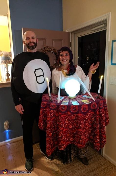 Diy Fortune Teller Costume, Diy Fortune Teller, Fortune Teller Costume Diy, Halloween Fortune Teller Costume, Fortune Teller Halloween, Halloween Fortune Teller, Couple's Costume, Types Of Witches, Vintage Fortune Teller