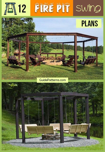 Fire Pit Pergola, Fire Pit Bench, Fire Pit Plans, Outdoor Fire Pit Area, Gazebo With Fire Pit, How To Build A Fire Pit, Outside Fire Pits, Fire Pit Swings, Fire Pit Landscaping