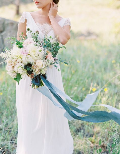 Elegant ribbon bouquets: http://www.stylemepretty.com/collection/3444/ Wedding Bouquet Ribbon, Wrapping Table, Bouquet Pastel, Wedding Aisles, Chairs Wedding, Ribbon Bouquet, Habotai Silk, Cotton Ribbon, Beige Silk