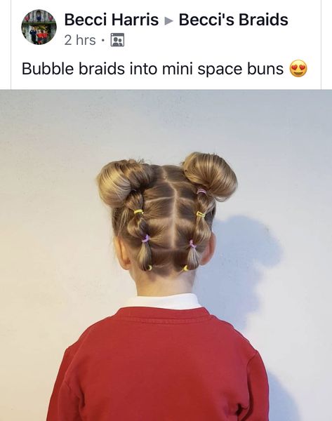 Bubble Braid Into Space Bun, Bubble Braid Space Buns, Braid Space Buns, Braided Space Buns, Space Bun, Bubble Braid, Bubble Braids, Space Buns, Bun Tutorial