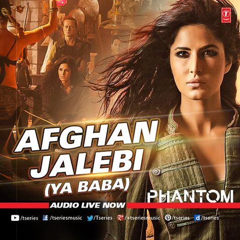 You got to listen to the Audio of this Song!! A foot tapping and a groovy no. with Katrina Kaif increasing the hotness levels!! *AFGHAN JALEBI* from ‪#‎Phantom‬ --> http://bit.ly/1MGAcC5  ‪#‎TseriesMusic‬ ‪#‎KatrinaKaif‬ ‪#‎AfghanJalebi‬ ‪#‎FullAudioSong‬ Kabir Khan, Dj Remix, Saif Ali Khan, Katrina Kaif, Your Music, Live In The Now, Dj, Songs, Music