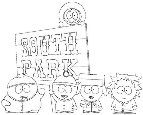 South Park Coloring Pages, Park Coloring Pages, South Park Tattoo, Valentine Coloring Pages, South Park Characters, Graffiti Style Art, Coloring Pages For Boys, Valentine Coloring, Coloring Apps