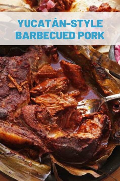 Cochinita Pibil (Yucatán-Style Barbecued Pork) | Yucatecan cochinita pibil isn't spicy, but instead gets a sweet, earthy aroma and flavor from achiote seed, Ceylon cinnamon, oregano, cloves, and citrus, plus the banana leaves it's smoked in. #dinnerrecipes #dinnerinspiration #seriouseats #recipes Cochinita Pibil Recipe, Taco Board, Smoked Pork Recipes, Asian Vegetarian Recipes, Barbecue Pork, Ceylon Cinnamon, Healthy Recipes On A Budget, Egg Recipes For Breakfast, Pork Recipe