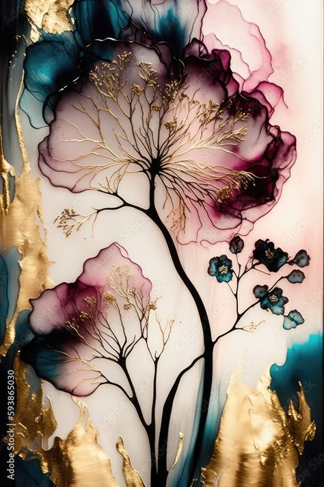 Alcohol Ink Background, Ink Background, Alcohol Ink Crafts, Ink Artwork, Alcohol Ink Painting, Alcohol Ink Art, Flower Prints Art, Flower Canvas, Floral Background