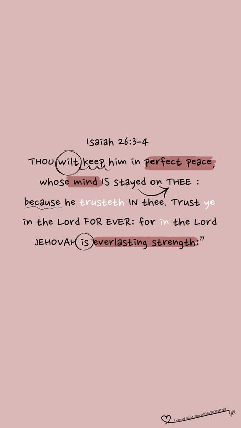 Isaiah 26 4, Isaiah 26, Bible Quotes Wallpaper, Perfect Peace, Wonderful Words, Wallpaper Quotes, Bible Quotes, Verses, Bible Verses