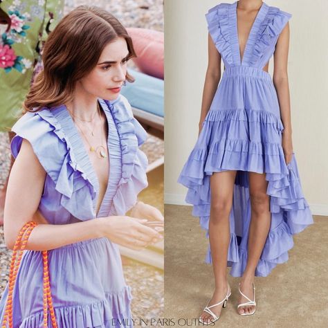 Emily Cooper Outfit details 

#emilyinparis #emilycooper #lilycollins #patriciafields #netflix #outfit #emilyinparisoutfit #magalipascal Dress Like Emily In Paris, Emily In Paris Summer Outfits, Emily In Paris Dress, Emily In Paris Lily Collins Outfit, Emily In Paris Season 2 Outfits, Emily In Paris Fashion Camille, Emily In Paris Purple Dress, Emily In Paris Fashion Season 3, Emily In Paris Camille Outfits Season 4