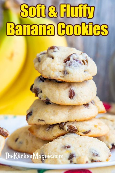 Banana Muffin Top Cookies, Banana Oat Breakfast Cookies, Cake Mix Banana Cookies, Eggless Banana Cookies, Banana Cake Cookies, Banana Choc Chip Cookies, One Ripe Banana Recipe, Things To Make With Ripe Bananas, Over Ripe Banana Recipes