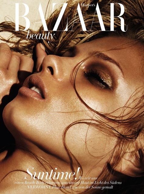 Anna Selezneva stars in a beauty editorial for Harper's Bazaar Germany photographed by Marcus Ohlsson Anna Selezneva, Bronze Makeup, High Fashion Models, Beauty Make-up, Beach Shoot, Beauty Shoot, Self Tanner, Harper’s Bazaar, Editorial Makeup