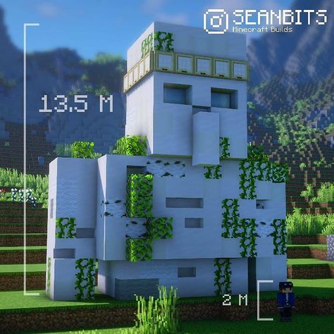 Minecraft builds and designs on Instagram: “The golem statue. By @seanbits -------------------------------------------- Follow @minecraftbuildinggod  Follow @minecraftbuildinggod…” Minecraft Camp, Minecraft Building Blueprints, Minecraft Building Guide, Minecraft Statues, Iron Golem, Minecraft Structures, Minecraft Medieval, Minecraft Inspiration, Minecraft Plans