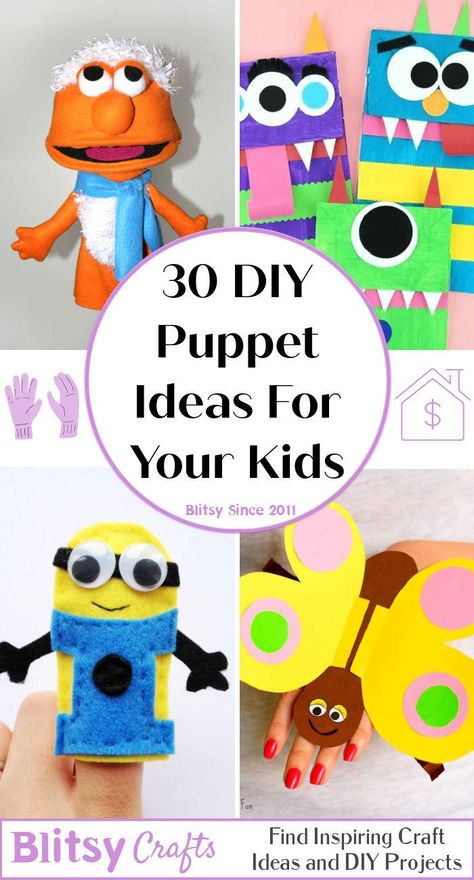 30 Creative DIY Puppet Ideas To Make a Puppet For Your Kids Hand Puppets Diy, Puppets To Make, Homemade Puppets, Diy Puppets, Diy Puppet, Drama For Kids, Puppet Ideas, Preschool Art Projects, Puppets For Kids