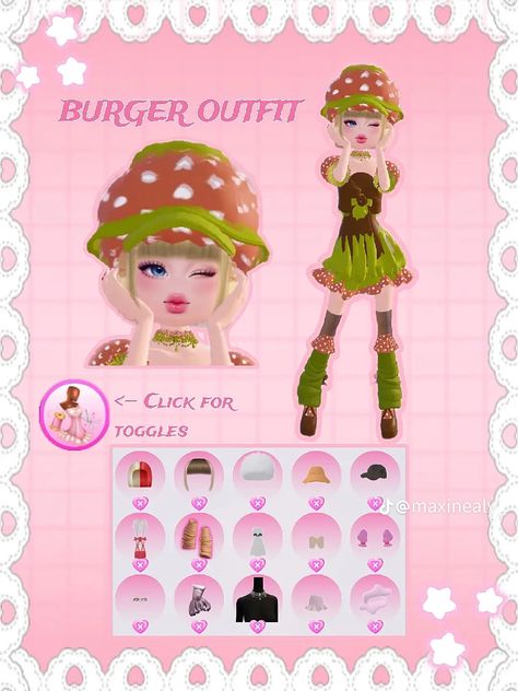 Burger Outfit, Fancy Dress Code, Rh Outfits, Dti Hacks, Funny Poses, Whispering Angel, Baddie Outfits Ideas, Dti Outfits, Mini Things