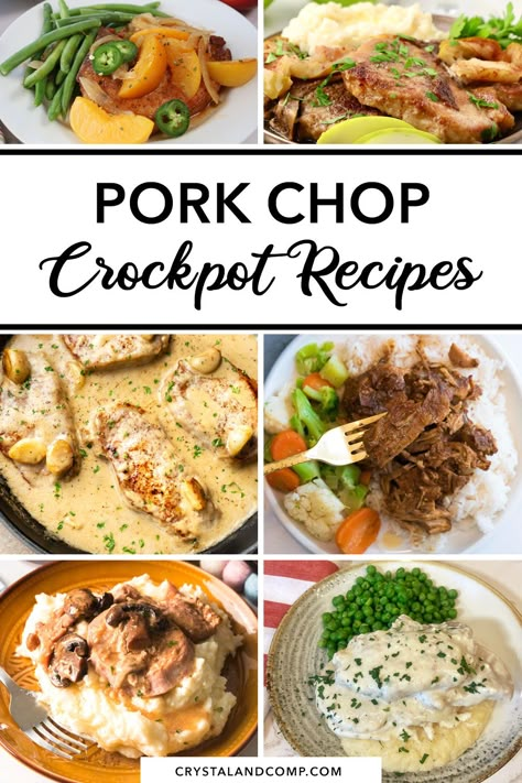 Fall Pork Chop Recipes Crockpot, Crockpot Recipes Porkchops, Pork Chop Crock Pot Meals, Easy Slow Cooker Pork Chops, Pork Chops Onion Soup Mix Lipton Crockpot, Boneless Pork Chop Crockpot Recipes, Creamy Ranch Pork Chops Crockpot, Crockpot Meals With Pork, Pork In Crockpot Recipes