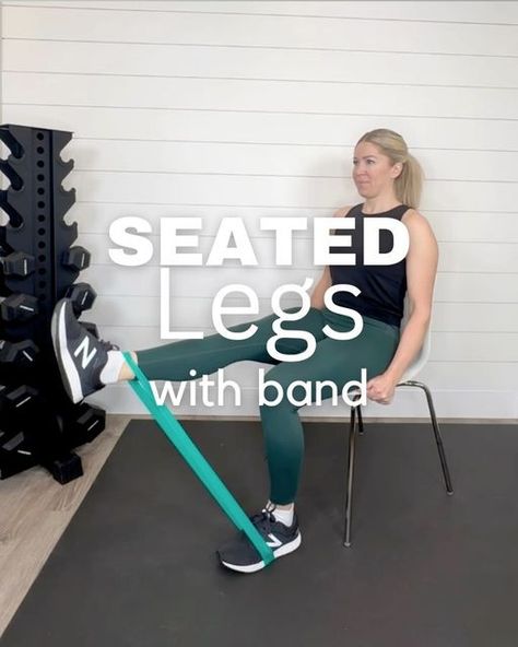 Seated Leg Workout, Seated Exercises, Leg Workouts, Resistance Band Exercises, Leg Bands, Resistance Bands, Band Workout, Legs Day, Resistance Band