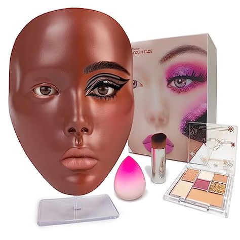 Laokiiy Makeup Practice Face, Makeup Mannequin Face with Makeup Practice Face Board, 5D Silicone Full Face Practice Eyelash Eye Shadow, for Emerging Makeup Artist, Beginners, Girl's Gift(Black) Check more at https://uk.productsoffer.in/laokiiy-makeup-practice-face-makeup-mannequin-face-with-makeup-practice-face-board-5d-silicone-full-face-practice-eyelash-eye-shadow-for-emerging-makeup-artist-beginners-girls-giftblack/ Makeup Mannequin, Mannequin Face, Face Practice, Makeup Practice, Mannequin Heads, How To Apply Makeup, Artistry Makeup, Full Face, Makeup Products