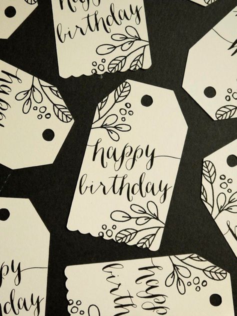 Kraft or Cream Handdrawn Floral Thank You Card by MintedStrawberry Floral Birthday Cards, Calligraphy Birthday Card, Birthday Tag, Hand Drawn Cards, Hand Drawn Floral, Birthday Tags, Hand Lettering Alphabet, Drawn Floral, Floral Birthday