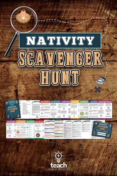 Nativity Scavenger Hunt Nativity Scavenger Hunt, Childrens Ministry Christmas, Printable Nativity, Nativity Activity, Biblical Christmas, School Scavenger Hunt, Christmas Sunday School, Kids Sunday School Lessons, Birth Of Christ