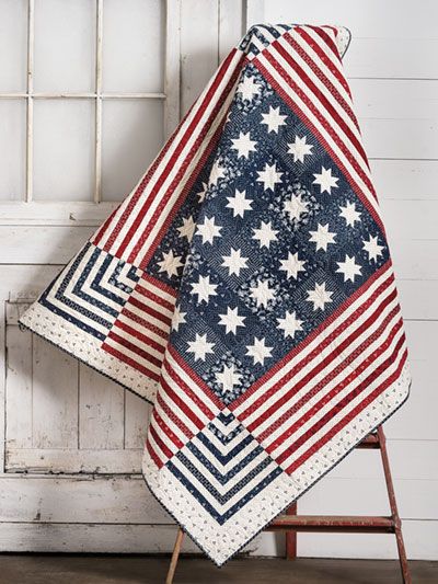 Customers Who Bought Christmas Star Log Cabin Wall Hanging Quilt Pattern Also Bought: - Page 1 American Quilts Patterns, Antique Quilts Patterns, Usa Quilt, American Flag Quilt, Flag Quilt, Red And White Quilts, Pieced Quilts, Hanging Quilts, Patriotic Quilts