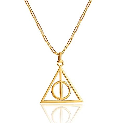 HARRY POTTER Deathly Hallows Spinning Necklace - 18KT Gold Plated 18" Paperclip Chain; Official License Wizarding World Gifts Check more at https://animetee.com/product/harry-potter-deathly-hallows-spinning-necklace-18kt-gold-plated-18-paperclip-chain-official-license-wizarding-world-gifts/ Harry Potter Gift Box, Harry Potter Christmas Gifts, Deathly Hallows Necklace, Spinning Necklace, Harry Potter Necklace, Deathly Hallows Symbol, Harry Potter Deathly Hallows, Paperclip Chain Necklace, Harry Potter Christmas