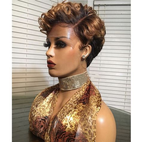 Color Lace Front Wigs, Pixie Wigs, Short Pixie Wigs, Wigs Curly, Honey Hair Color, Textured Curly Hair, Curly Bob Wigs, Bob Lace Front Wigs, Short Human Hair Wigs