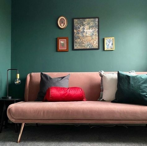 This is The Paint. (@coatpaints) • Instagram photos and videos Jewel Tone Living Room, Painting Over Wallpaper, Dark Green Paint, Duvet Day, Green Paint Colors, Coat Paint, Green Paint, Interior Walls, Dark Green