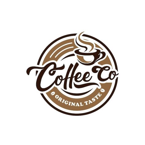 Logo For Business Ideas, Retro Coffee Logo, Coffee Logos Ideas, Logo Kopi Coffee Shop, Vintage Coffee Logo, Coffee Logo Design Art, Coffee Shop Design Logo, Coffeeshop Logo, Logo Coffee Design