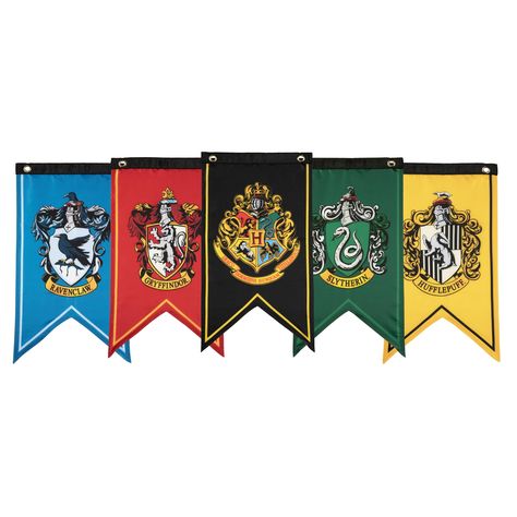 PRICES MAY VARY. ✔️ Authentic Wizarding Decor: Immerse yourself in the magical world of Hogwarts with this Officially Licensed set of 5 Hogwarts house banner flags, featuring the crests of Gryffindor, Slytherin, Ravenclaw, Hufflepuff, and the iconic Hogwarts crest itself. ✔️ Wizarding Quality Craftsmanship: Each flag is meticulously crafted from durable 100D polyester, ensuring vibrant colors and long-lasting durability. The double-stitched finish detail and reinforced edge webbing guarantees a Harry Potter House Banners, Harry Potter Banner, Ravenclaw Hufflepuff, Slytherin Ravenclaw, Slytherin And Hufflepuff, Gryffindor Slytherin, Window Wall Decor, Festa Harry Potter, Potters House