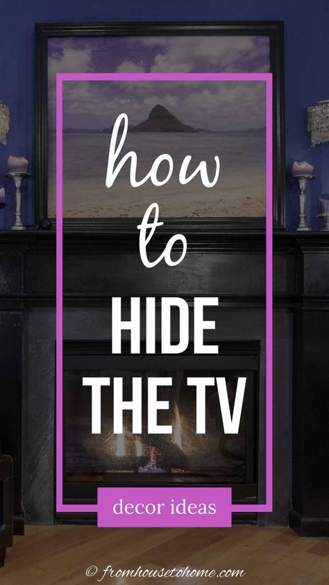 How to hide the TV Hide Tv Over Fireplace, Tv Cover Up, Hidden Tv Cabinet, Hanging Tv On Wall, Hide Tv, Tv Above Fireplace, Tv Over Fireplace, Tv Lift Cabinet, Tv Mounted