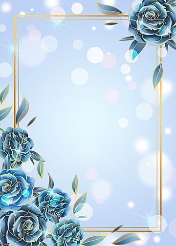 Gold Rose Background, Frame Rosa, Blue Flowers Background, Floral Watercolor Background, Wedding Background Images, Flower Background Design, Watercolor Flower Background, Floral Wreath Watercolor, Rose Background