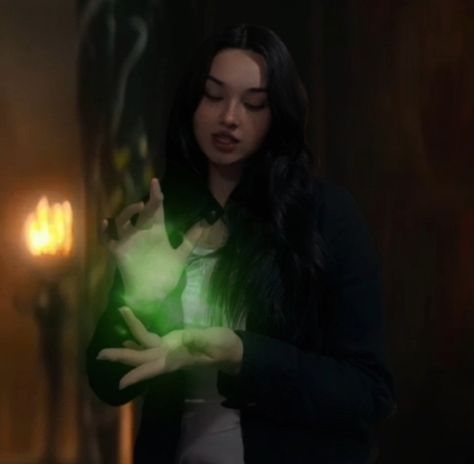 Green Powers Aesthetic, Witch Face Claim, Emerald Witch, Green Powers, Power Visuals, Green Witch Aesthetic, Superhero School, Witch Powers, Warrior Drawing