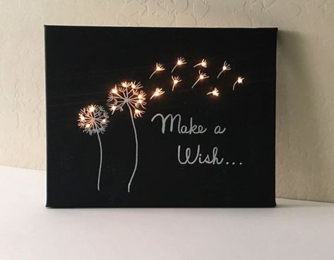 Diy Signs With Lights, Diy Lighted Signs, Diy Light Sign, Light Up Signs, Adorable Canvas, Canvas Perfect, Canvas Chalkboard, Chalkboard Create, ... Canvas With Lights, Light Up Canvas, Lighted Canvas Art, Canvas Diy, Diy Craft Room, Lighted Canvas, Diy Craft Kits, Diy Canvas, Diy Lighting