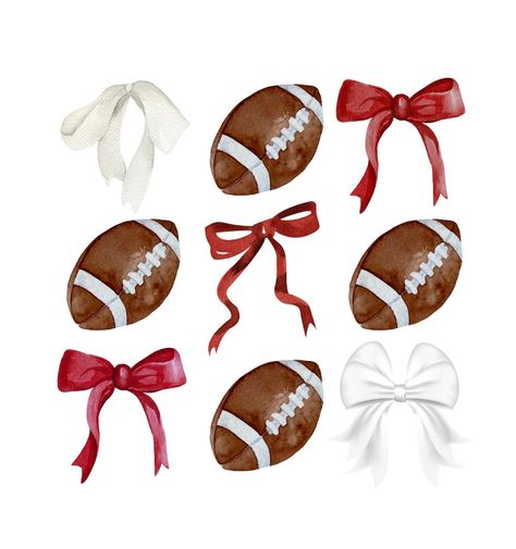 Cute Football Background, Football Pattern Design, Football Bows, Bows Coquette, Cute Backgrounds For Iphone, Coquette Bows, Bow Wallpaper, Football Png, Halloween Wallpaper Iphone