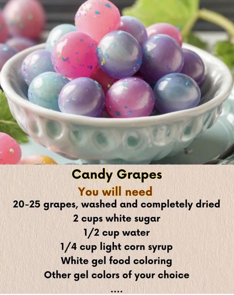 Candy Grapes Recipes, Candy Covered Fruit, Grapes Recipes, Fruit Tray Ideas, Candied Grapes Recipe, Candied Fruit Recipes, Candy Experiments, Candy Grapes, Baby Shower Fruit