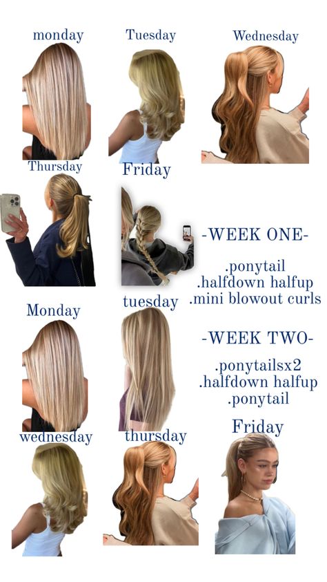 Basic hairstyles throughout 2 weeks x Basic Hairstyles Schools, Week Hairstyles, Hair Styles For School, Styles For School, Basic Hairstyles, Cute Hairstyles For School, Hairstyles For School, Cute Hairstyles, Hairstyles