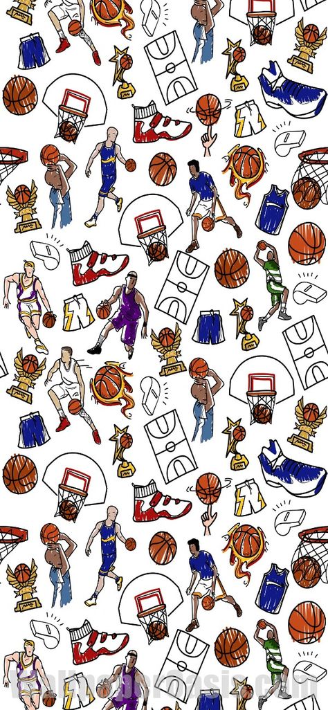 Doodle Iphone Wallpaper, Basketball Doodle, Basketball Iphone Wallpaper, Basket Wallpaper, Glitter Wallpaper Iphone, Cool Basketball Wallpapers, Basketball Drawings, Basketball Background, Backgrounds For Your Phone