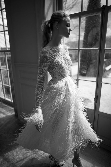 Wedding Dress With Feathers, Dress With Feathers, Berta Wedding Dress, Berta Bridal, 2016 Wedding Dresses, Feather Wedding, Bridal Musings, Fall Wedding Dresses, Vestidos Vintage