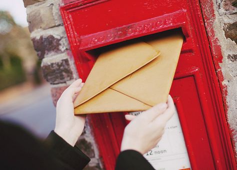 Red mailbox with mail. Red Mailbox, Mail Boxes, Lifestyle Travel, Pics Art, Letter Writing, London Fashion, Pretty Cool, Mailbox, Vintage Photos