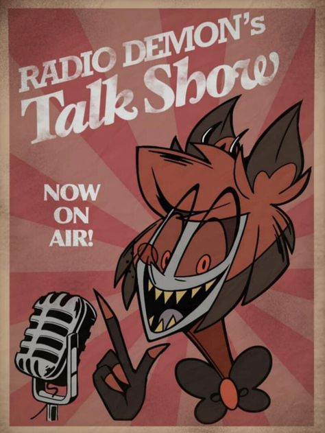 Radio Demon, Hotel Trivago, Monster Hotel, Alastor Hazbin Hotel, Old Radios, Tassen Design, Vivziepop Hazbin Hotel, Poster Retro, Hotel Art