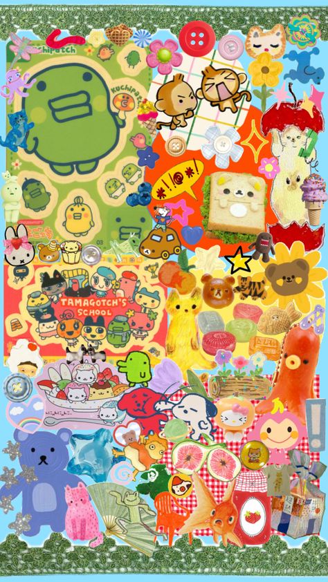 #:3 Harajuku Background, Heisei Retro Wallpaper, Harajuku Wallpaper, Heisei Retro, Garfield Wallpaper, Clear Phone Case Design, Cute Iphone Wallpaper Tumblr, Circle Collage, Wall Collage Decor