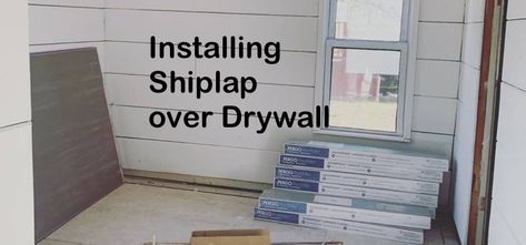 Installing Shiplap Walls Over Drywall, How To Install Shiplap Over Drywall, How To Install Shiplap, Sheetrock Ceiling, Shiplap Ideas, Shiplap Paneling, Shiplap Boards, Handy Manny, Installing Shiplap