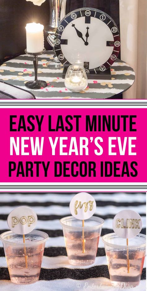 Nye Party Food, New Year's Eve Party Themes, Nye Party Decorations, New Years Eve Drinks, Party Decorations Ideas, New Years Eve Food, Mercury Glass Candle Holders, New Years Eve Dinner, Easy Party Decorations