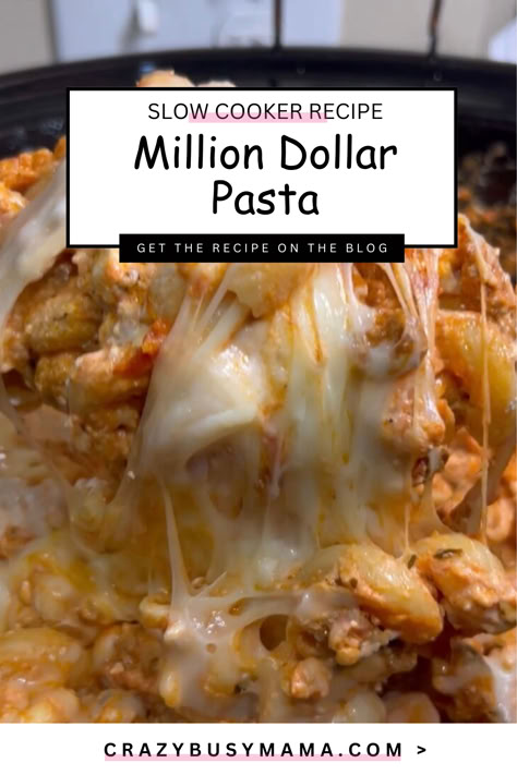 Slow Cooker Million Dollar Pasta Noodle Crockpot Recipes Pasta, Crockpot Pasta Dump Recipes, Crock Pot Million Dollar Pasta, Crock Pot Ziti Slow Cooker, Crockpot Million Dollar Spaghetti, Crockpot Penne Pasta Recipes, Crockpot Pasta Dishes, Crockpot Chicken Pasta Recipes Easy, Pasta Slow Cooker Recipes