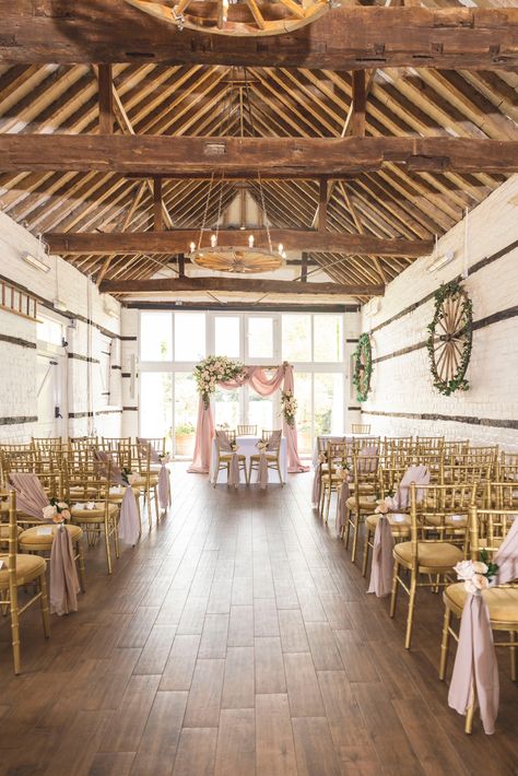 Pink Wedding Ceremony, Lillibrooke Manor, Dusty Pink Wedding, Flower Arches, Small Wedding Decor, White Wedding Ceremony, Wedding Chair Sashes, Dusty Pink Weddings, Wedding Alters