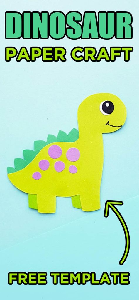 Dinosaur Construction Paper Crafts, T Rex Template Free Printable, Easy Dinosaur Crafts For Toddlers, Printable Dinosaur Templates, Dinosaur Templates Free Printable, Dinosaur Arts And Crafts, Dinosaur Paper Craft, Free Dinosaur Printables, Paper Dino