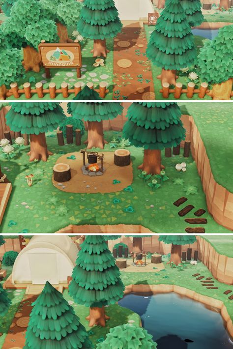 Cedar Sapling Animal Crossing, Acnh Neighbor Yard Ideas, Tree Orchard Animal Crossing, Animal Crossing Naturecore, Acnh Trees Layout, Animal Crossing Countryside, Animal Crossing Pergola, Acnh Orchard Layout Ideas, Acnh Campsite