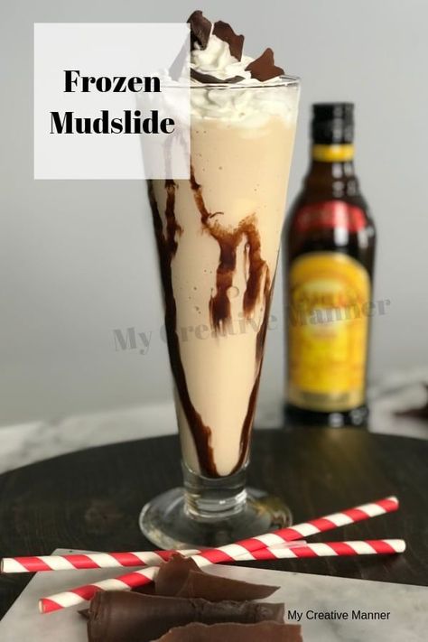 The best Frozen Mudslide recipe using Kahlua and Vanilla Ice Cream #mycreativemanner #drinks #mudslide #kahlua Recipes Using Kahlua, Frozen Mudslide Recipe, Knowledge Goals, Hot Cocoa Crockpot Recipe, Mud Slide Drink Recipe, Baileys Milkshake, Mudslide Drink, Mud Slide, Mudslide Recipe