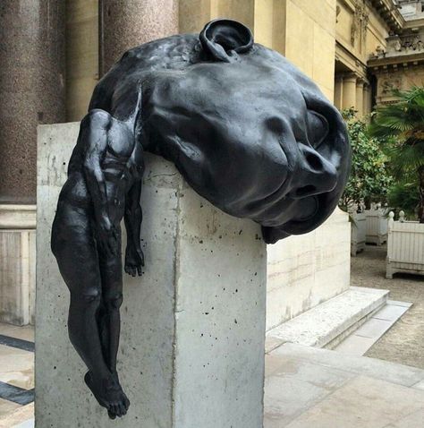 ′′The Weight of Thought′′ bronze sculpture by Thomas Lerooy Statue, Sculpture